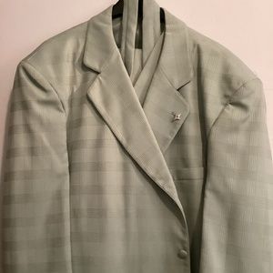 Men’s Sage Green Plaid  3pc Suit